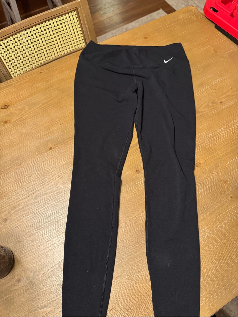 Nike Black Leggings with White Swoosh Logo